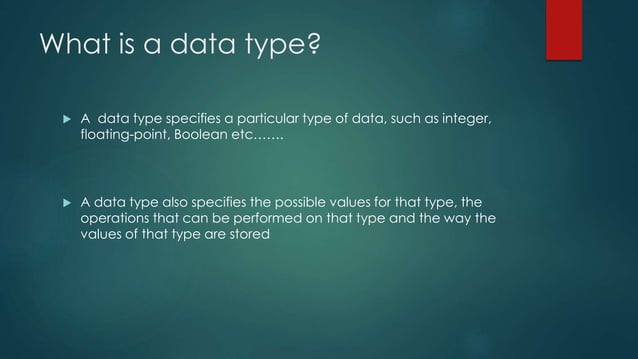 MySQL Data types | PPTX | Databases | Computer Software and Applications