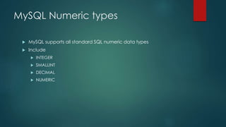 MySQL Data types | PPTX