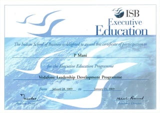 ISB certificate