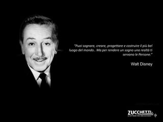 “Puoi sognare, creare, progettare e costruire il più bel luogo del mondo.. Ma per
rendere un sogno una realtà ti servono le Persone.”
Walt Disney
“Puoi sognare, creare, progettare e costruire il più bel
luogo del mondo.. Ma per rendere un sogno una realtà ti
servono le Persone.”
Walt Disney
 