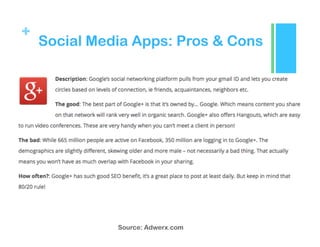+
Social Media Apps: Pros & Cons
Source: Adwerx.com
 