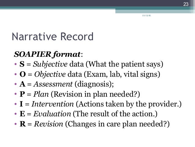 Problem Oriented Medical Record Example Problem Oriented Medical Record Example