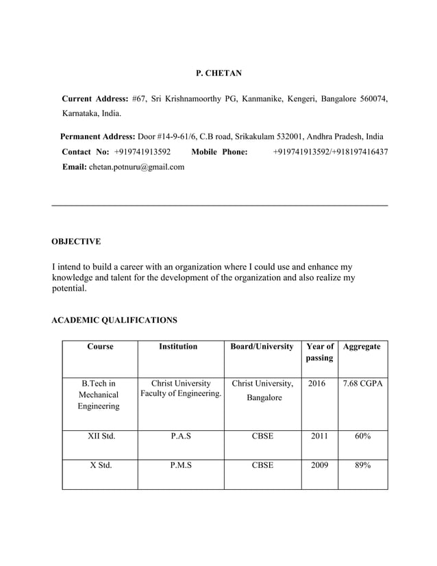 chetan resume | PDF