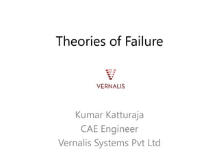 Theories of Failure
Kumar Katturaja
CAE Engineer
Vernalis Systems Pvt Ltd
 