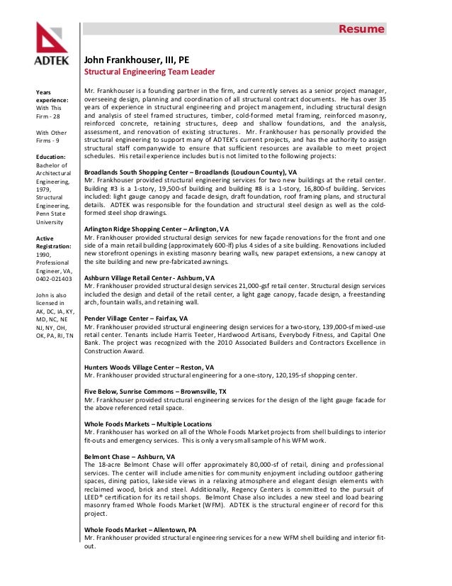 structural engineer resume samples