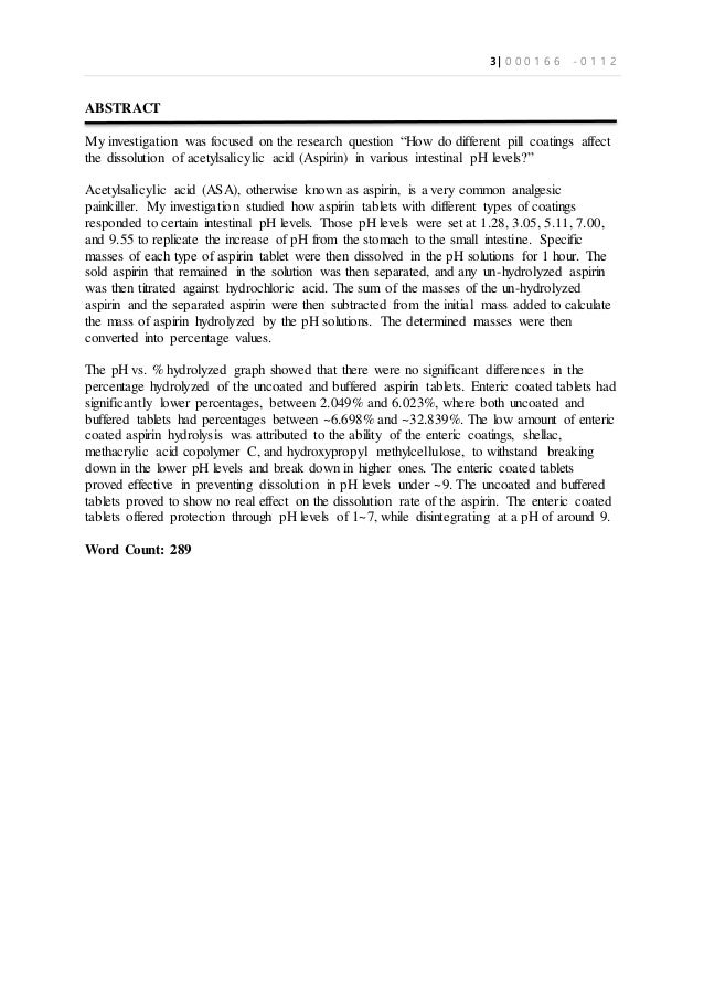 Chemistry extended essay a