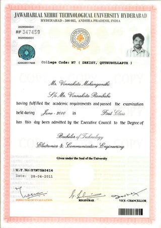 university degree certificate