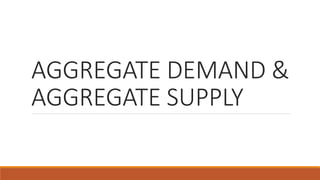 AGGREGATE DEMAND &
AGGREGATE SUPPLY
 