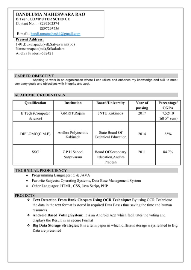 MAHESH RESUME | PDF