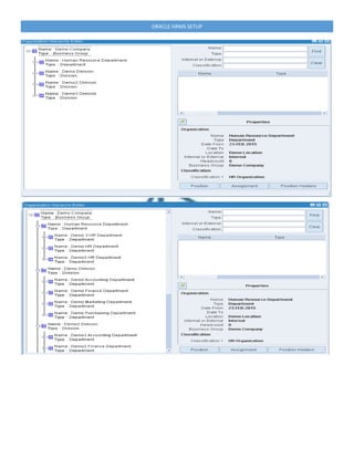ORACLE HRMS SETUP
 