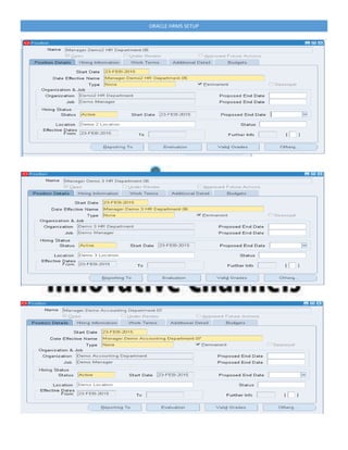 ORACLE HRMS SETUP
 