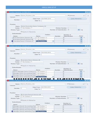 ORACLE HRMS SETUP
 