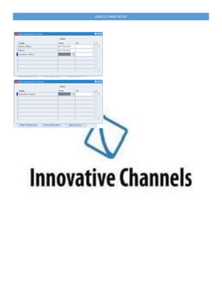 ORACLE HRMS SETUP
 