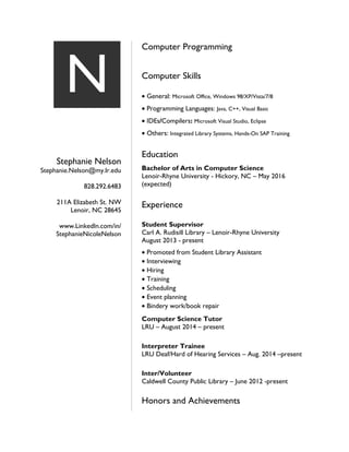 Computer Programming Resume | DOC