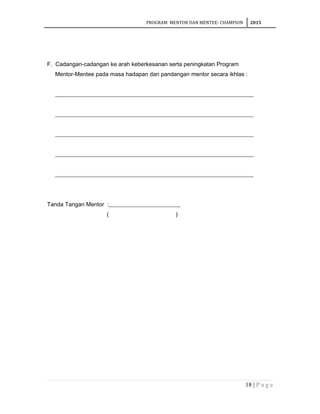 Contoh Kertas Kerja Program Champion -Mentor mentee-champion | DOC