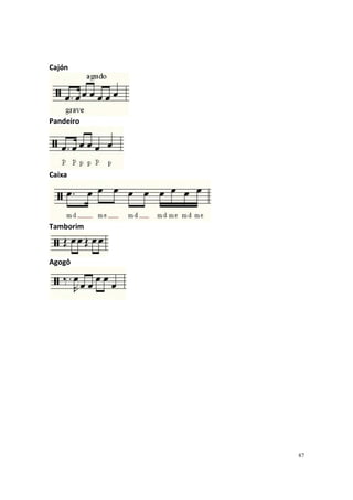 Cajón

Pandeiro

Caixa

Tamborim

Agogô

87

 