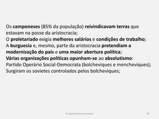 25
Uma das consequências do conflito mundial foi o declínio dos países
europeus e a elevação dos Estados Unidos à categoria de maior
potência mundial;
Perdas europeias:
Demográficas: perdas humanas durante a guerra, diminuição da
mão de obra, envelhecimento da população, excedente da
população feminina;
Materiais: a Europa, sobretudo a Central em ruínas (cidades,
fábricas, quintas e vias de comunicação destruídas);
 