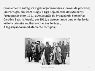 O expansionismo europeu 41
Fomentou-se a entrada de capitais estrangeiros;
Restaurou-se (em parte) a liberdade de comércio;
Esta política levou ao aumento da produção e à melhoria das
condições de vida das populações;
 