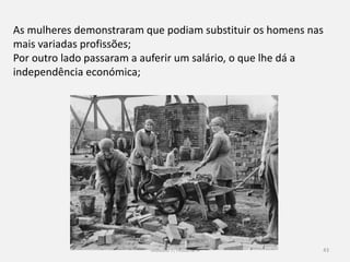 Módulo 7, História A 43
No século XX surgem grandes
cidades com milhões de habitantes,
nos países mais industrializados a
população urbana ultrapassou a rural;
Esta massificação da urbanização vai
contribuir decisivamente para
grandes transformações na cultura e
vida da civilização oriental;
Transformações sociais nas primeiras décadas do século XX
 