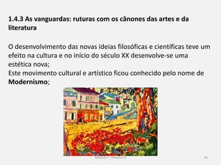 45
A Primeira Guerra Mundial contribuiu para uma mudança na
condição feminina;
O desenvolvimentos dos transportes públicos e do automóvel
tornam as deslocações mais fáceis;
O desporto entra nos hábitos do quotidiano;
A vida acelera;
 