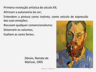 Módulo 7, História A 49
A crise dos valores tradicionais
Os habitantes das cidades perderam as suas raízes rurais;
Submetem-se a novos ritmos de trabalho;
O mundo urbano não favorece o enraizamento das populações, o
emprego é precário e os transportes favorecem as deslocações;
Desaparecem as solidariedades tradicionais do mundo rural;
A vida urbana é condicionada pelo individualismo e pelo
anonimato;
 