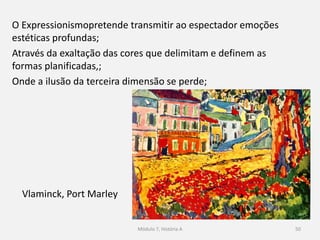 50
A Primeira Guerra Mundial terminou com a época de otimismo e
de crença no desenvolvimento científico interrupto e colocou em
causa os valores morais e culturais herdados do século XIX;
O conflito mundial tenha causado a morte a 10 milhões de pessoas
e ao desencadear de uma grave crise económica;
Surge um sentimento de pessimismo e de descrença no futuro;
 