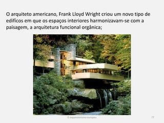 Boccioni, Estados de
Espírito I, Os Adeuses,
1911
O Futurismo nasceu em Itália, mas oficialmente apareceu em 1909,
com a publicação do Manifesto Futurista, de Filippo Tommaso
Marinetti (poeta), no jornal Le Fígaro, de Paris;
Primeiro surge na literatura e estende-se às artes plásticas,
arquitetura, música e cinema;
77
 