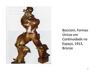Boccioni, Formas
Únicas em
Continuidade no
Espaço, 1913,
Bronze
28
 
