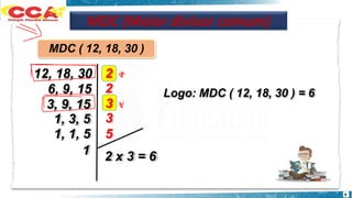 9 ANO CONUNTOS MMC E MDC de matematica e fisica | PDF