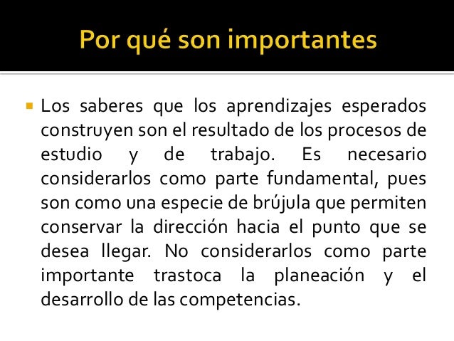 Aprendizajes esperados en español