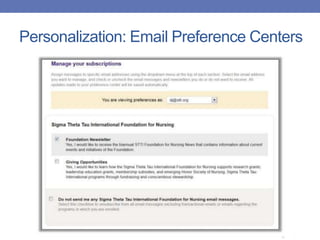 Personalization: Email Preference Centers
 