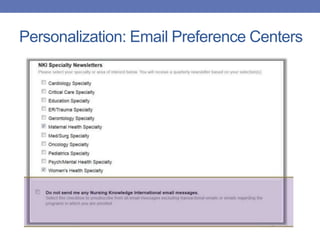 Personalization: Email Preference Centers
 
