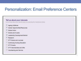 Personalization: Email Preference Centers
 
