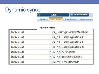 Dynamic syncs
 