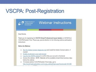 VSCPA: Post-Registration
 