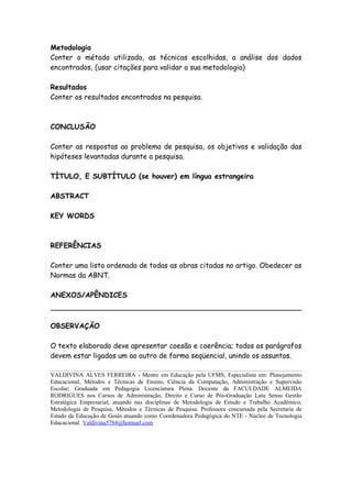 Como elaborar um artigo cientifico