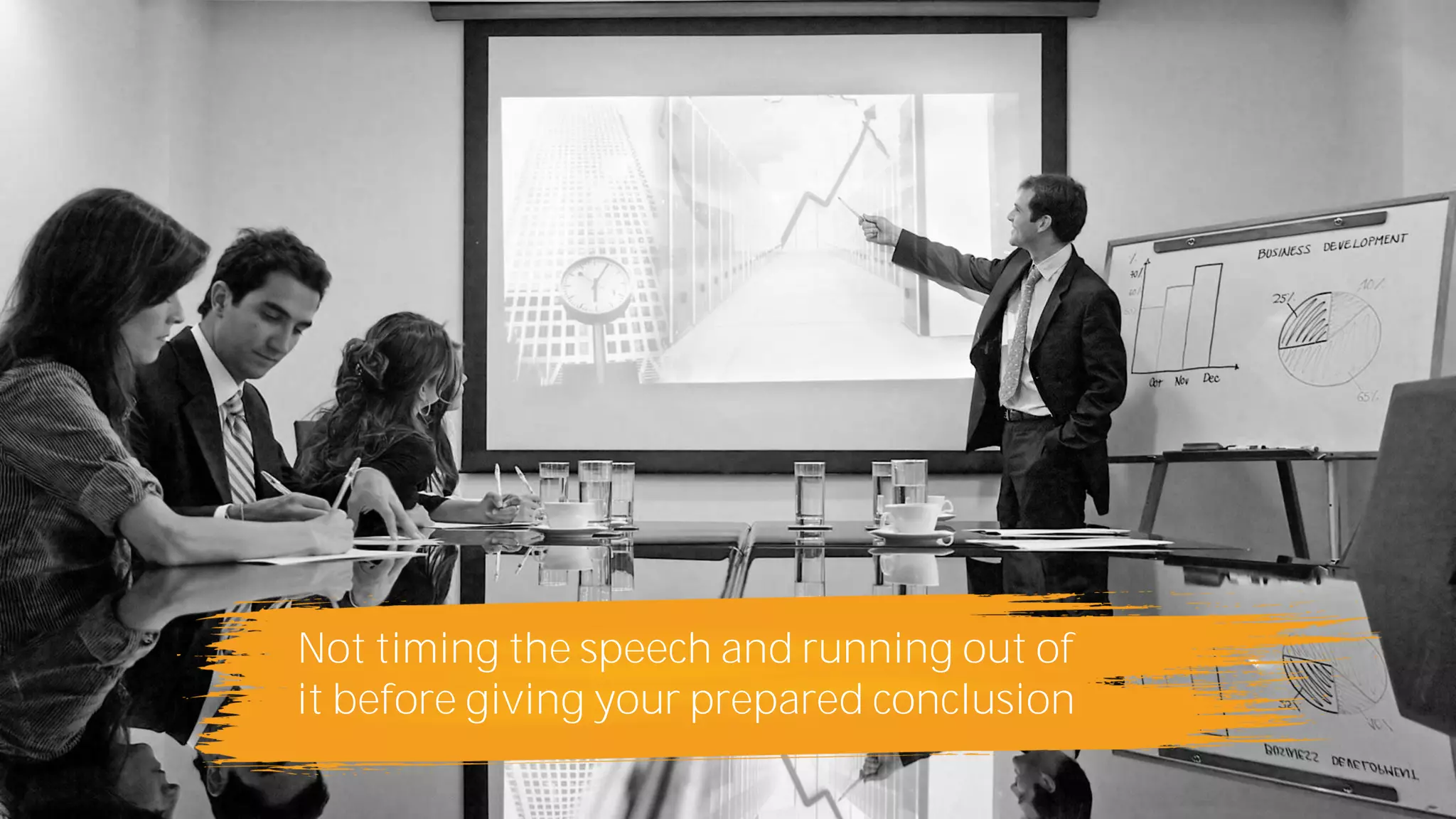 Not timing the speech and running out of
it before giving your prepared conclusion
 