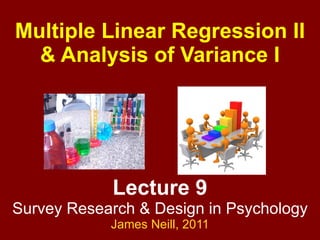 Lecture 9 Survey Research & Design in Psychology James Neill,  2011 Multiple Linear Regression II & Analysis of Variance I 