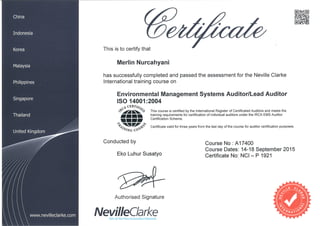 Merlin Nurcahyani - ISO 14001