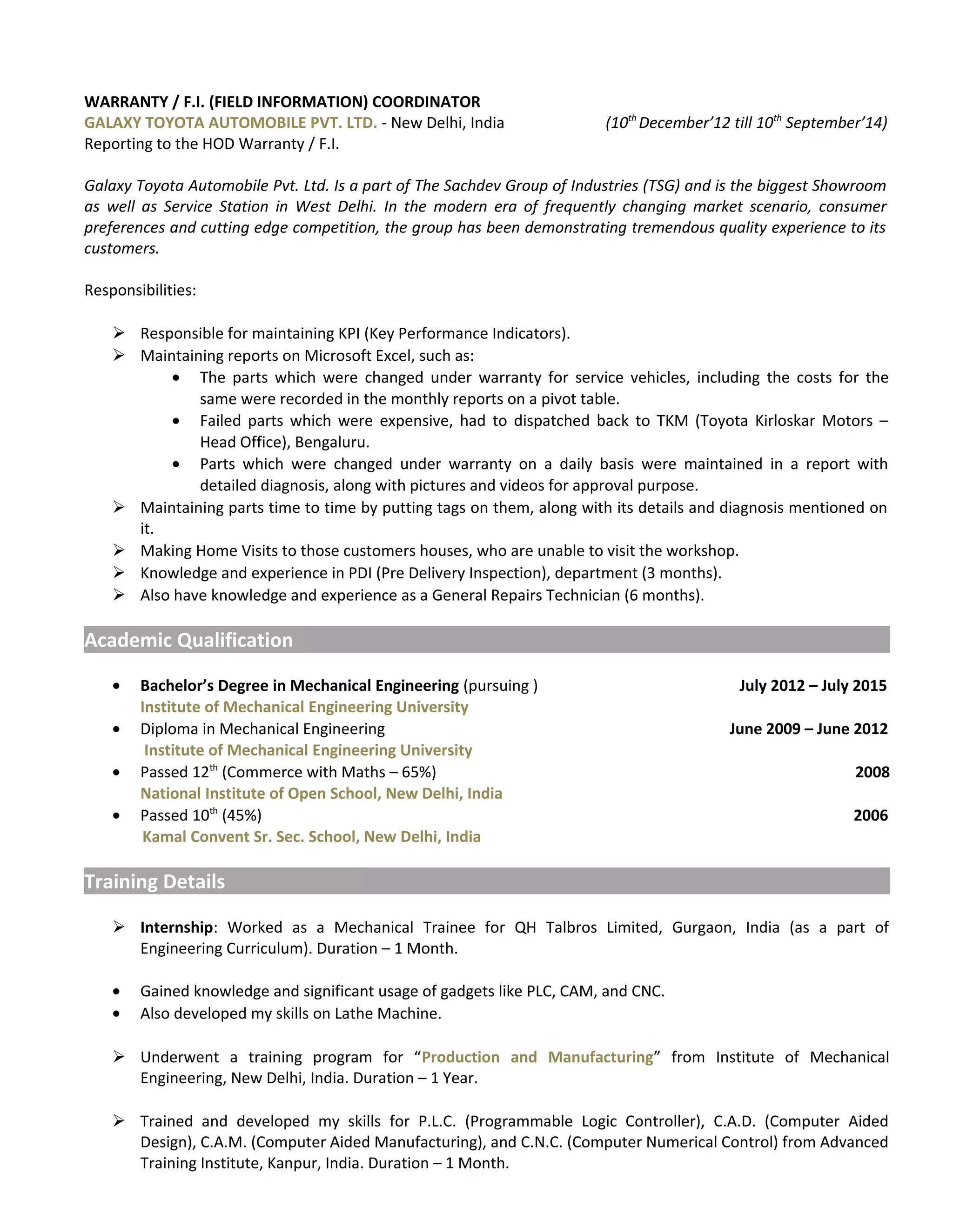 Gaurav Sharma Resume | DOC