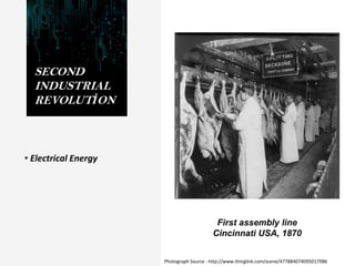 SECOND
INDUSTRIAL
REVOLUTİON
• Electrical Energy
First assembly line
Cincinnati USA, 1870
Photograph Source : http://www.thinglink.com/scene/477884074095017986
 