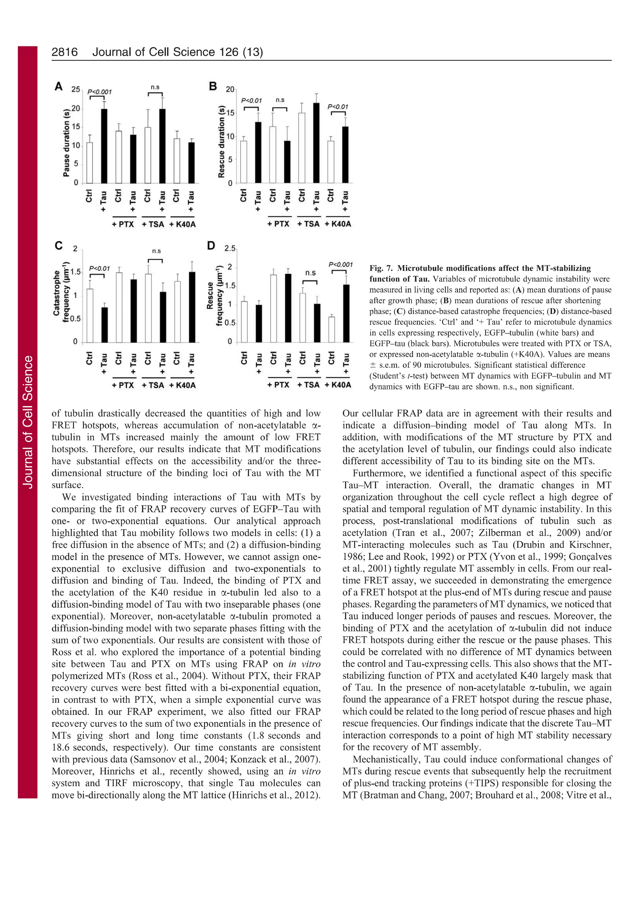 Molecular mechanisms of Tau binding to microtubules and its role in ...