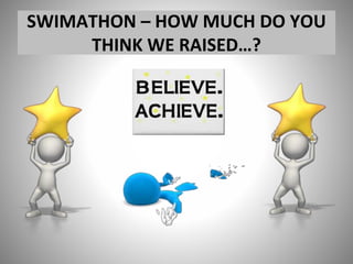 SWIMATHON – HOW MUCH DO YOU
THINK WE RAISED…?
 