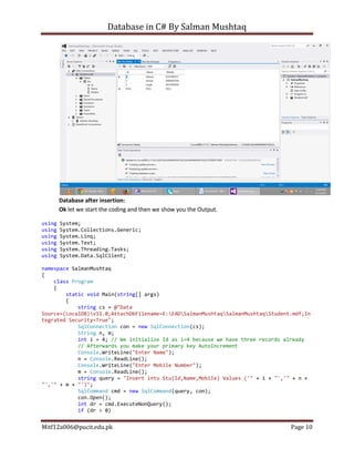 Database By Salman Mushtaq | PDF