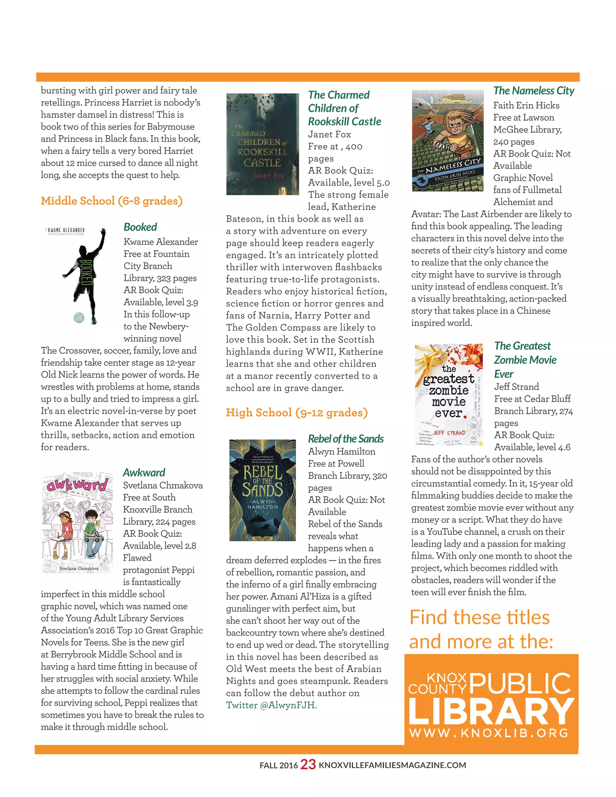 Fall 2016 Knoxville Families Magazine | PDF