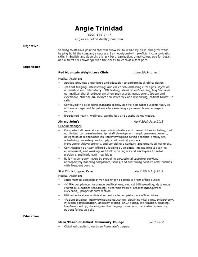 Angie Trinidad Resume