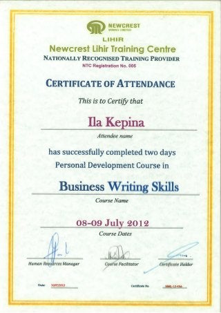 08-09 07 2012 - Business Writing Skills