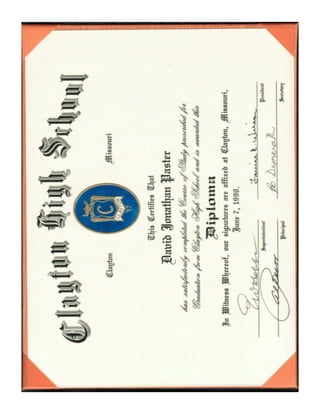 Paster Clayton High School Diploma Cut