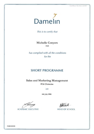 Damelin Certificate