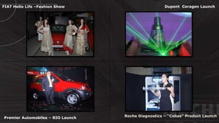 © http://www.thenichegroup.in
FIAT Hello Life –Fashion Show
Premier Automobiles – RIO Launch
Dupont Coragen Launch
Roche Diagnostics – “Cobas” Product Launch
 